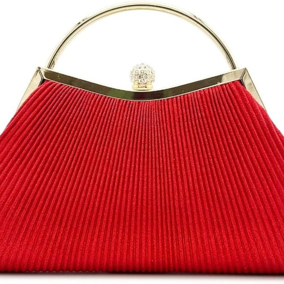 Glamorous Champagne Glitter Clutch Purse - Stylish Handbag for Parties and Prom - Picture 1 of 8